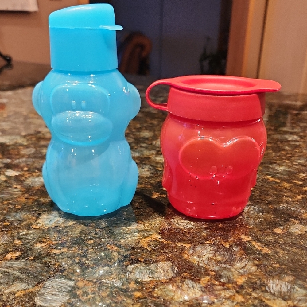 Tupperware Blue Monkey and Red Owl Containers- Last Chance, Lowest Price
